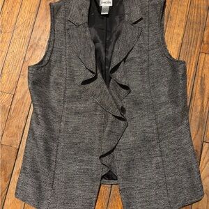 Chico's Black and White Herringbone Vest